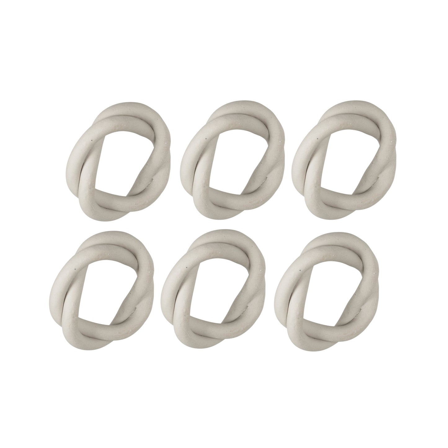 Braid Napkin Ring Set of 6, Stoneware