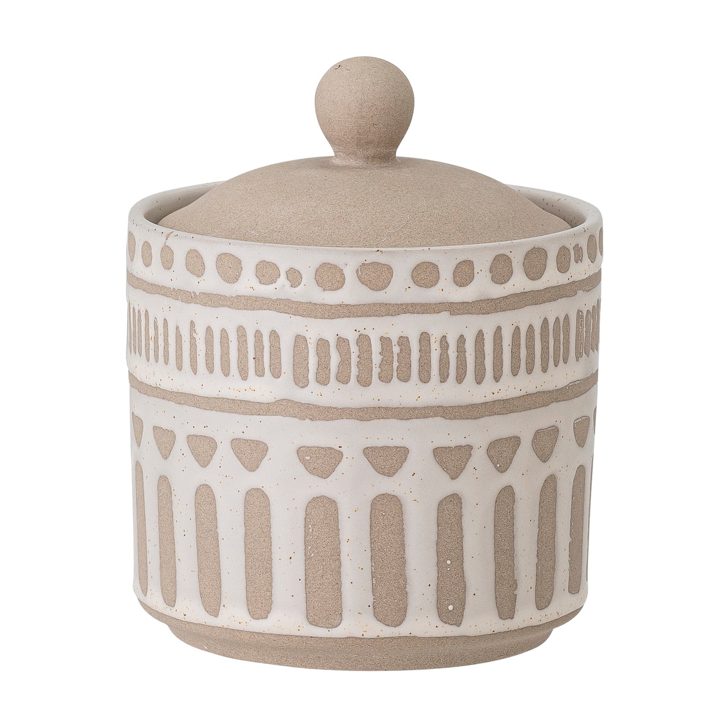 Cora Jar With Lid, Natural, Stoneware