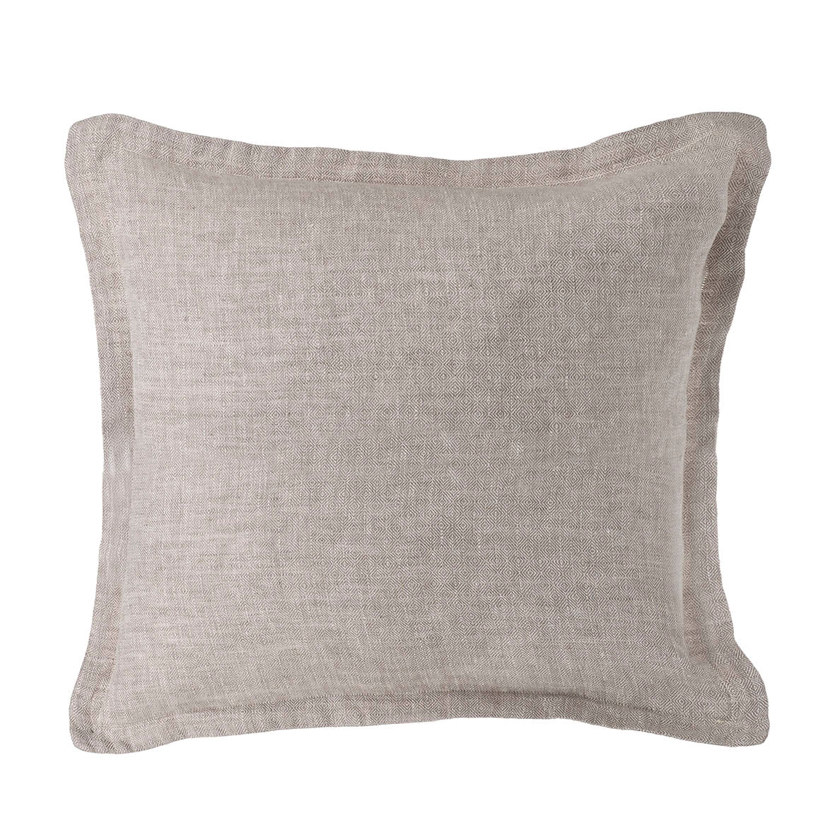 Diamond Weave Linen Cushion, Stone 45 x 45cm