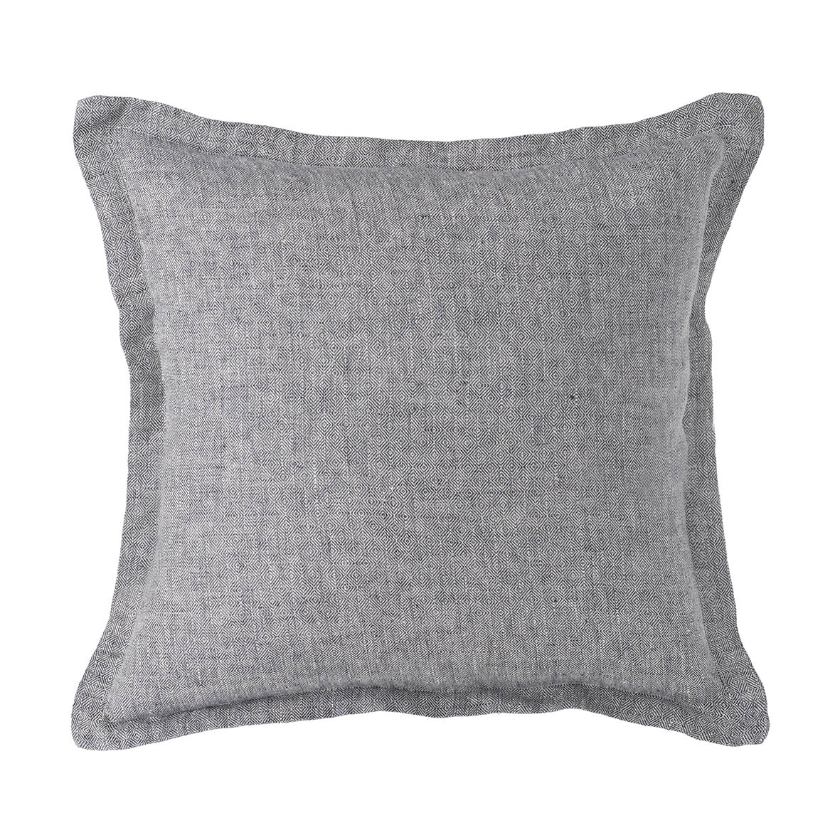 Diamond Weave Linen Cushion, Ink 45 x 45cm