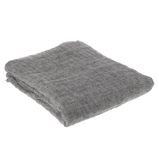 Chambray Linen Throw, Charcoal