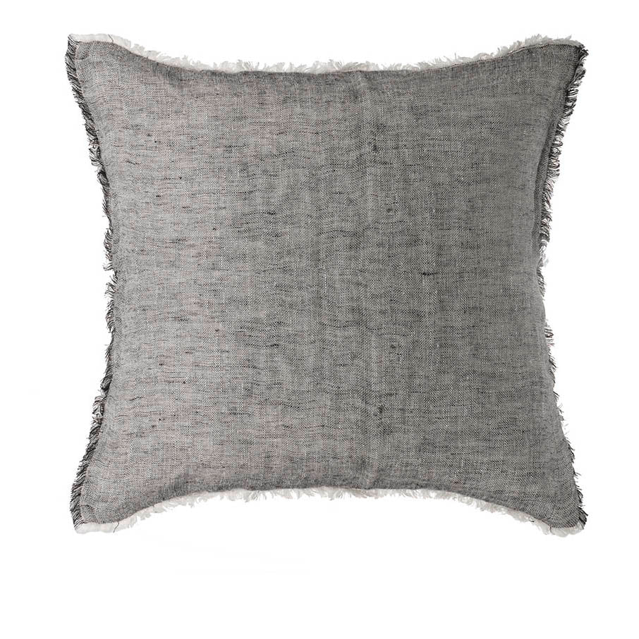 Chambray Linen Cushion, Charcoal 45 x 45cm
